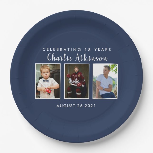 18th birthday photo plate (Front)