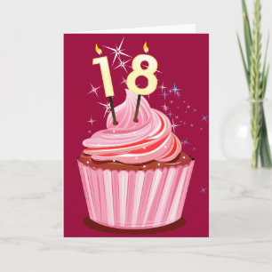18th Birthday - Pink Cupcake Card