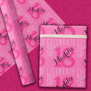 18th Birthday Pink  Wrapping Paper