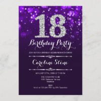 18th Birthday - Purple Silver