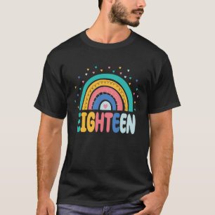 18th Birthday Rainbow Fan 18 Years Old Girls 18 Bd T-Shirt