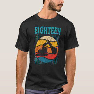 18th Birthday Retro Excavator Construction Vehicle T-Shirt