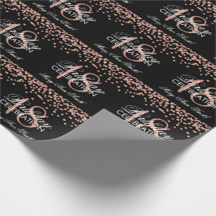 18th Birthday Rose Gold Faux Glitter Confetti Wrapping Paper