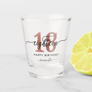 18th Birthday Rose Gold Shot Glass