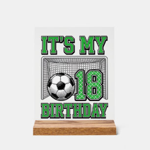 18th Birthday Soccer Vintage Acrylic Sign