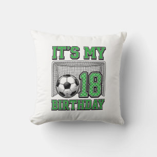 18th Birthday Soccer Vintage Cushion