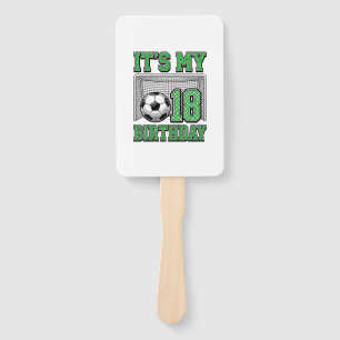 18th Birthday Soccer Vintage Hand Fan