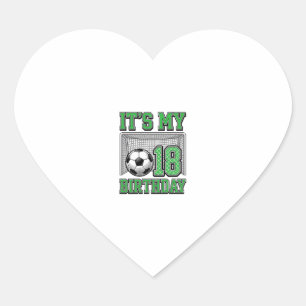 18th Birthday Soccer Vintage Heart Sticker