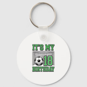 18th Birthday Soccer Vintage Key Ring