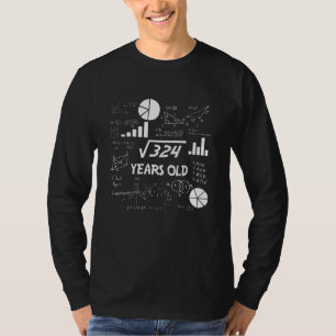 18th Birthday Square Root Math 18 Years Old Bday T-Shirt
