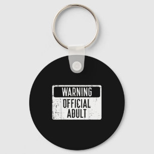 18th Birthday Warning Adult 18 Years Old Women Men Key Ring