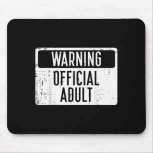 18th Birthday Warning Adult 18 Years Old Women Men Mouse Mat
