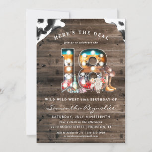 18th Birthday   Wild West Cowboy Invitation