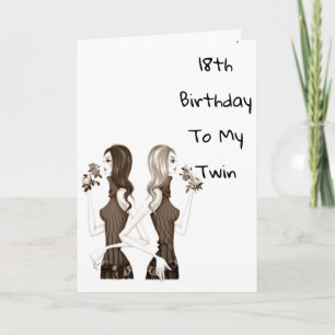 **18th** BIRTHDAY WISHES TO MY **TWIN SISTER** Card