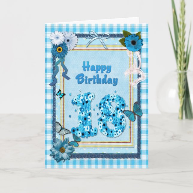 18th Birthday with a scrapbook effect Card (Front)
