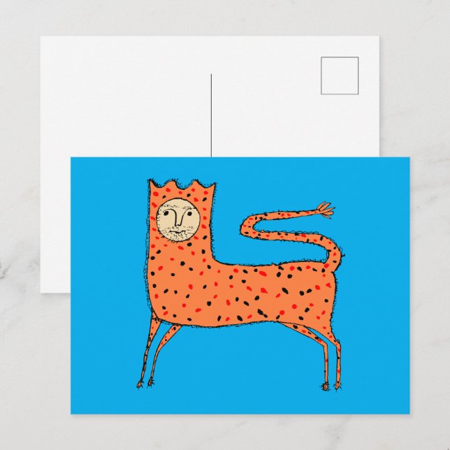 18th C English Primitive Lion Postcard (Front/Back)