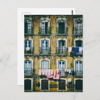 18th c rundown building in Alfama district. Lisbon Postcard