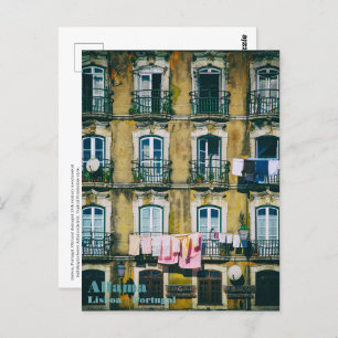 18th c rundown building in Alfama district. Lisbon Postcard