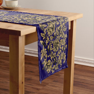 18th Century Baroque Rococo Vine & Birds Pattern Short Table Runner