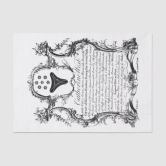 18th Century Bussiness Trade Card Tissue Paper