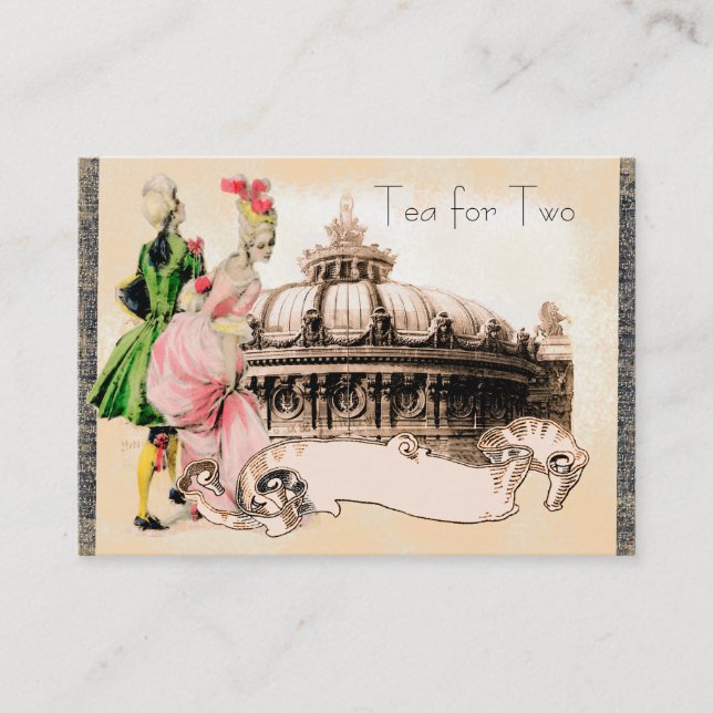 18th Century Couple with the Paris Opera House Business Card (Front)