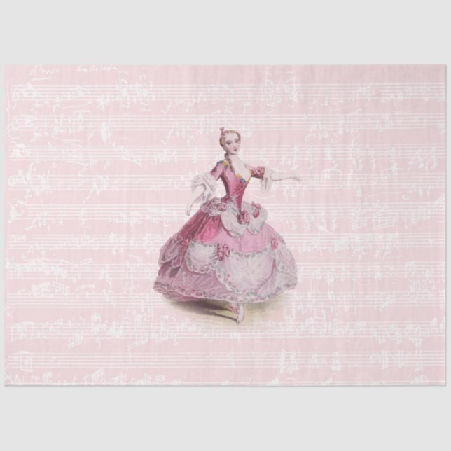 18th Century Fashion Music Ephemera French Tissue Paper (Front)