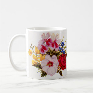 18th  century flower bouquet flower arrangement coffee mug