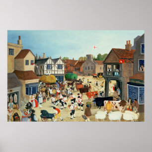 18th century Mayfair cattle market Poster