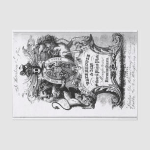 18th Century Trade Bussiness Card Tissue Paper