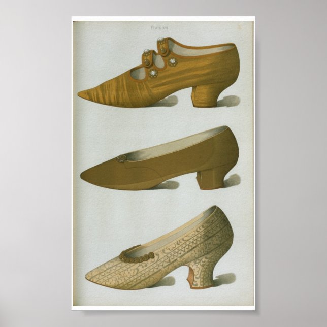 18th Century Victorian Fashion Shoe Plate X VI Poster (Front)