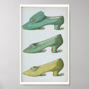18th Century Victorian Fashion Shoe Plate X VIII Poster
