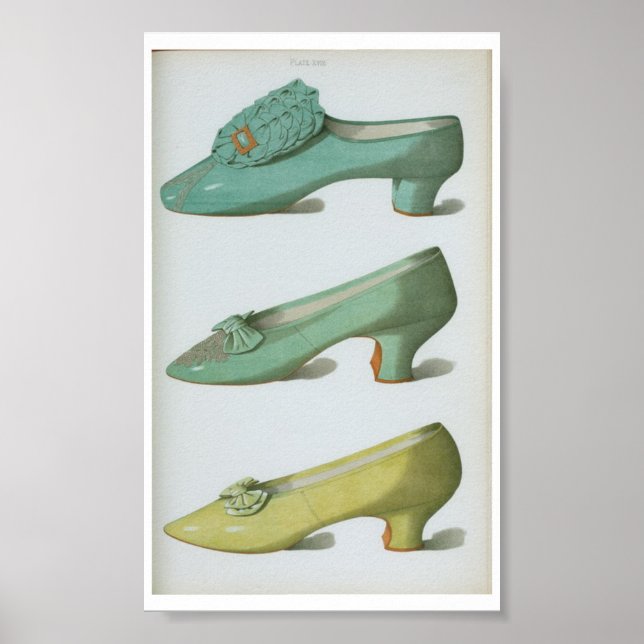 18th Century Victorian Fashion Shoe Plate X VIII Poster (Front)