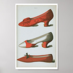 18th Century Victorian Fashion Shoe Plate XX Art Poster