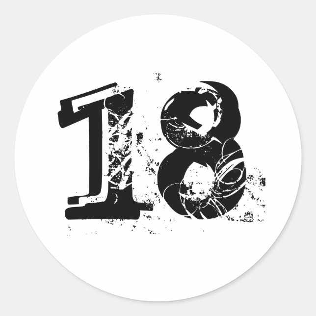 18th classic round sticker (Front)