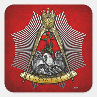 18th Degree: Knight of the Rose Croix Square Sticker