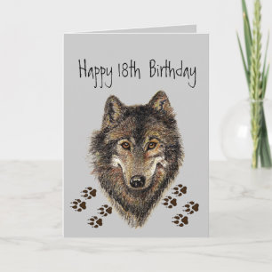 18th, Eighteen, Birthday Wolf, Wolves, Animal Card