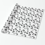 18th eighteenth birthday personalise age wrapping paper<br><div class="desc">Black and white wrapping paper for kids and adults parties. Wrap their gifts in this age covered pattern which is perfect for all birthdays.</div>