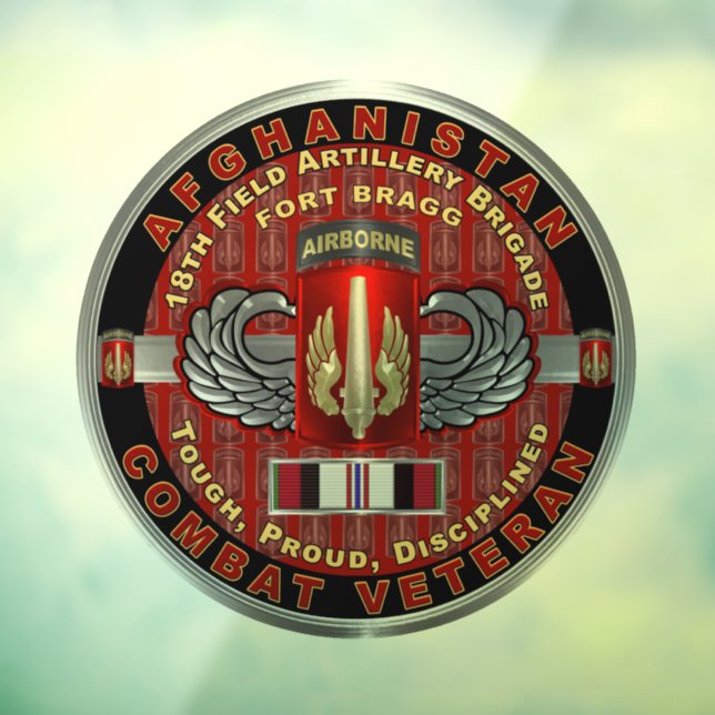 18th Field Artillery Brigade Afghanistan Veteran Window Cling (Sheet 3)
