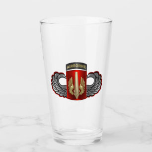 18th Field Artillery Brigade Airborne Jump Wings Glass