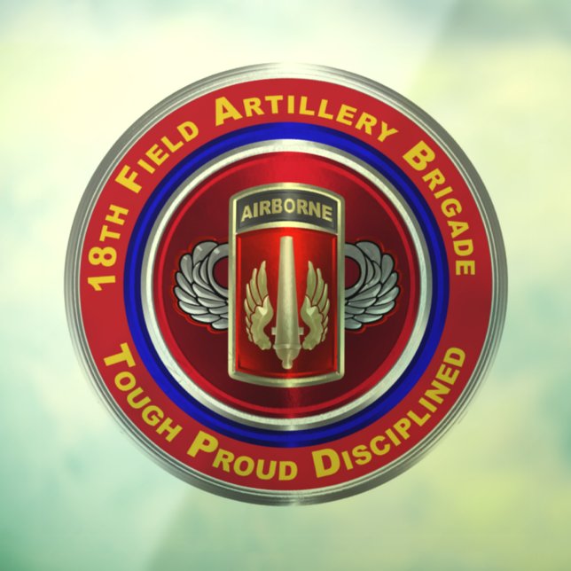 18th Field Artillery Brigade AIRBORNE Window Cling (Sheet 3)