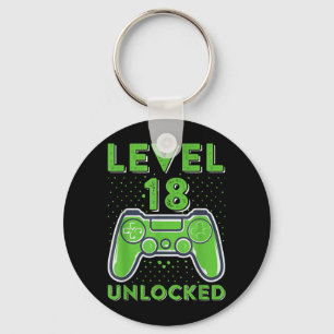 18th Game Lover Birthday 18 Years Old Gamer Quote Key Ring