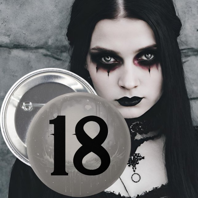 18th Goth Birthday age badge Gothic grunge dark (Creator Uploaded)