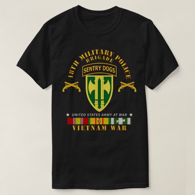 18th MP Brigade Sentry Dogs Tab Vietnam w VN SVC T-Shirt (Design Front)