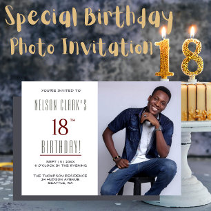 18th Photo Birthday Party Invitation