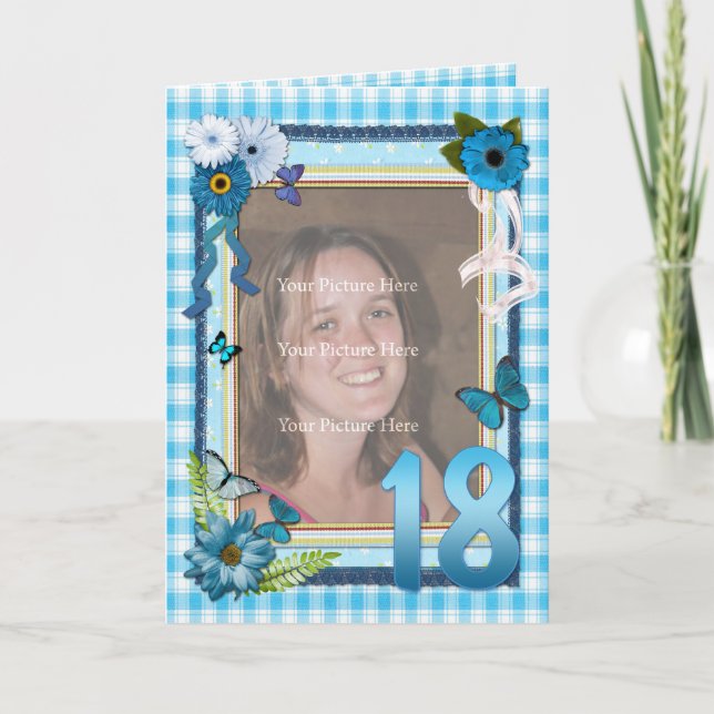 18th photo card for a birthday (Front)