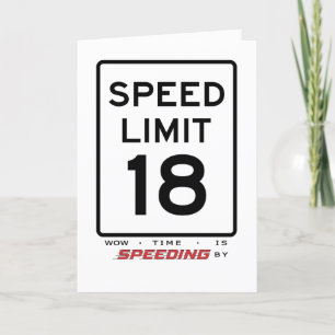 18th Speed Limit Birthday Card
