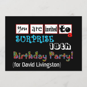 18th SURPRISE Birthday Party Invitation Template
