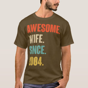 18th Wedding Aniversary Gift Her Awesome Wife Sinc T-Shirt