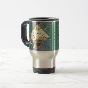 18th Wedding Anniversary Acquamarine Colour Travel Mug