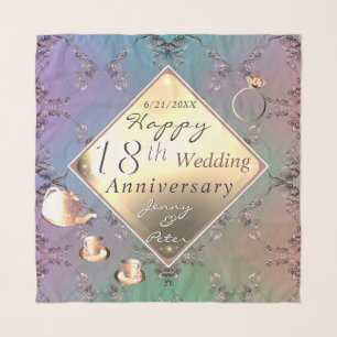 18th Wedding Anniversary Acquamarine & Porcelain Scarf